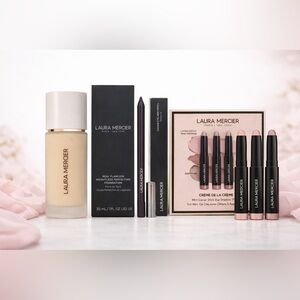 Laura Mercier Makeup Bundle 🆕 Foundation + Eyeliner + Mini Eyeshadow Stick Trio